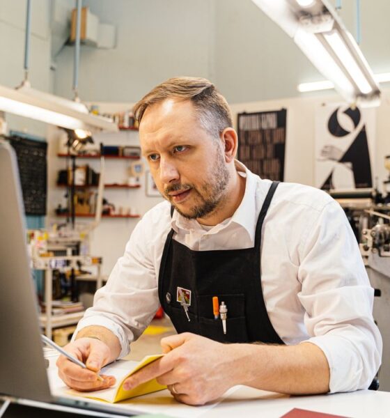 A small business owner setting up Google Business Profile for small business on a phone.