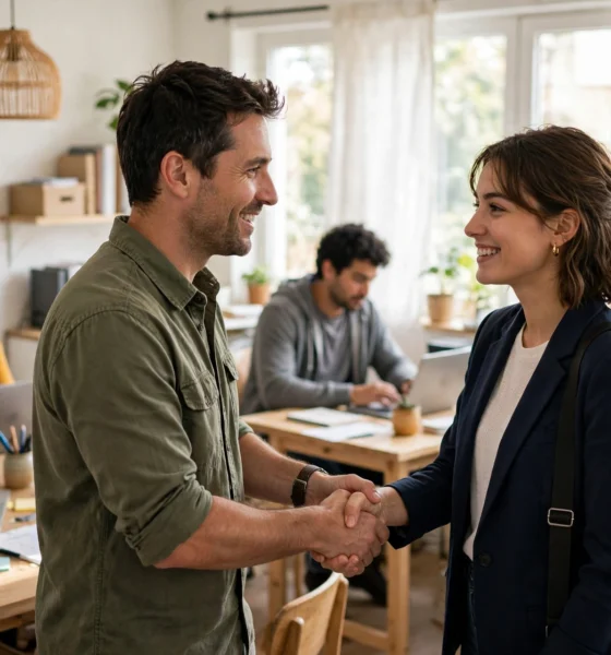 Small business owner interviewing a job candidate — how to hire employees for small business